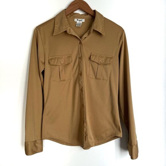 Bogari vintage button down polyester blend dress shirt size medium - Picture 1 of 6